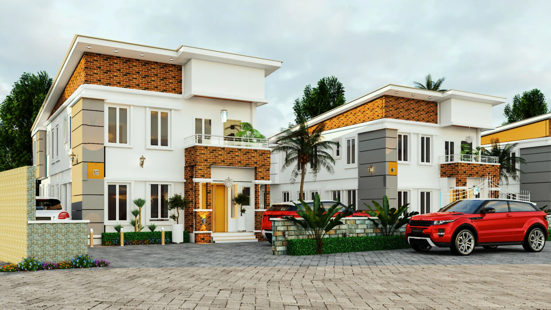 Modern residential complex architecture